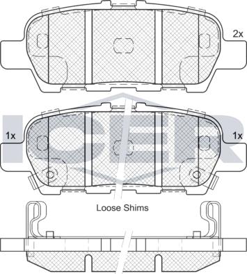 Icer 181901e2 - Bremžu uzliku kompl., Disku bremzes www.autospares.lv