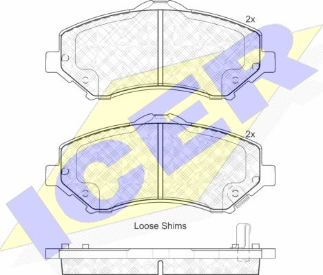 Icer 181908 - Bremžu uzliku kompl., Disku bremzes www.autospares.lv