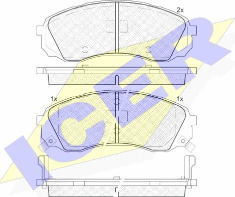 Icer 181911 - Bremžu uzliku kompl., Disku bremzes www.autospares.lv