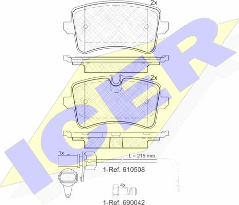 Icer 181986-203 - Bremžu uzliku kompl., Disku bremzes www.autospares.lv