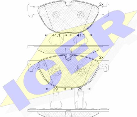 Icer 181980 - Bremžu uzliku kompl., Disku bremzes www.autospares.lv