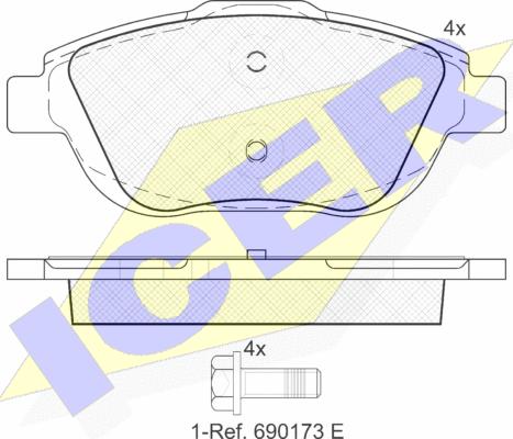 Icer 181925 - Тормозные колодки, дисковые, комплект www.autospares.lv