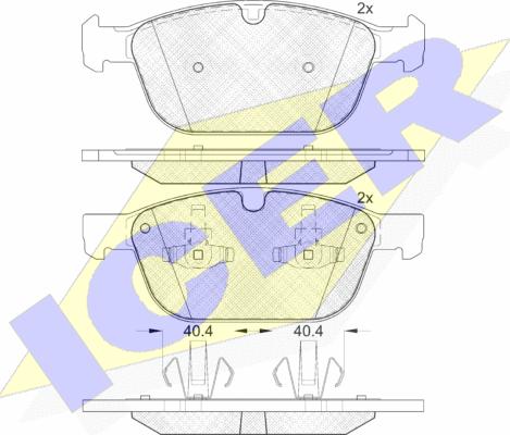 Icer 181920 - Bremžu uzliku kompl., Disku bremzes www.autospares.lv