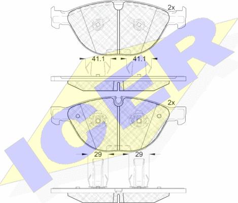 Icer 181973 - Bremžu uzliku kompl., Disku bremzes www.autospares.lv