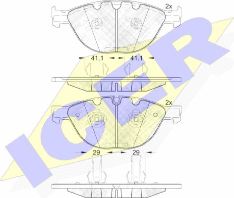 Icer 181972 - Bremžu uzliku kompl., Disku bremzes www.autospares.lv