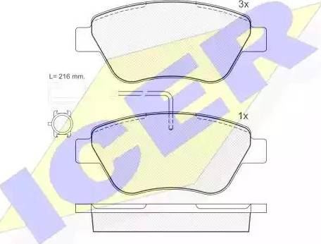 Icer 181444 - Brake Pad Set, disc brake www.autospares.lv