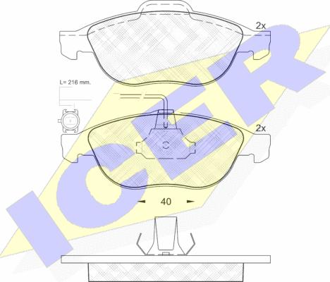 Icer 181446 - Тормозные колодки, дисковые, комплект www.autospares.lv