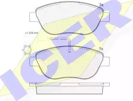 Icer 181440 - Bremžu uzliku kompl., Disku bremzes www.autospares.lv