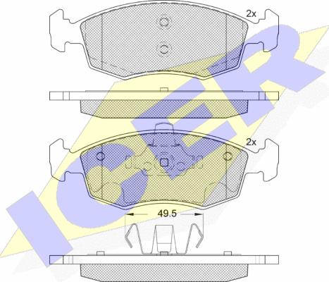 Icer 181441-203 - Bremžu uzliku kompl., Disku bremzes www.autospares.lv