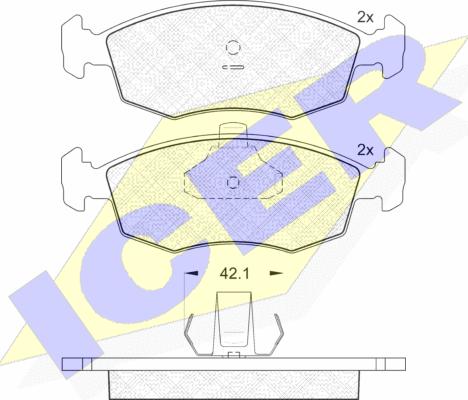 Icer 181441 - Bremžu uzliku kompl., Disku bremzes www.autospares.lv