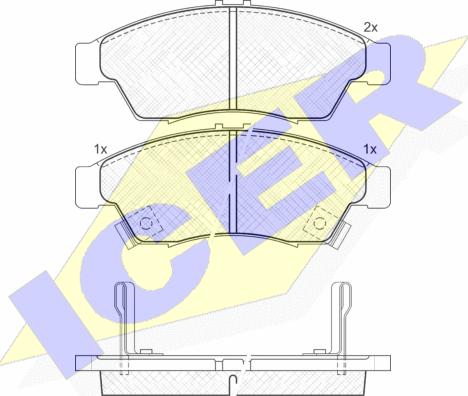 Icer 181453 - Тормозные колодки, дисковые, комплект www.autospares.lv