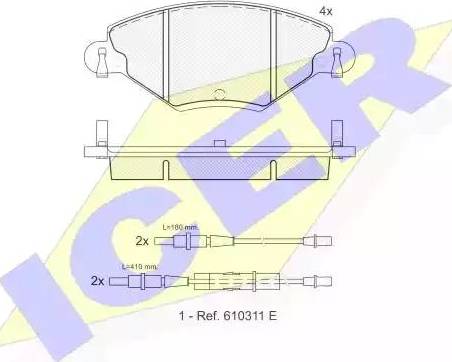 Icer 181419 - Тормозные колодки, дисковые, комплект www.autospares.lv