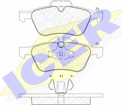 Icer 181434 - Bremžu uzliku kompl., Disku bremzes www.autospares.lv