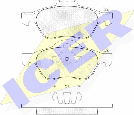 Icer 181431 - Bremžu uzliku kompl., Disku bremzes autospares.lv