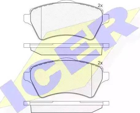 Icer 181428 - Bremžu uzliku kompl., Disku bremzes www.autospares.lv