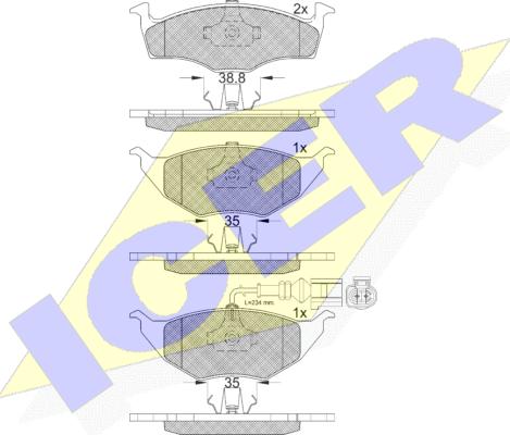 Icer 181594-071 - Bremžu uzliku kompl., Disku bremzes www.autospares.lv