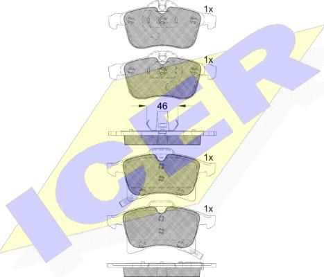 Icer 181592 - Bremžu uzliku kompl., Disku bremzes autospares.lv