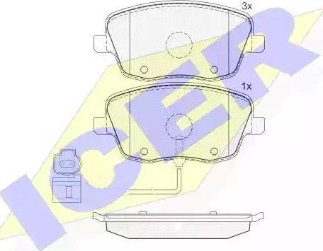 Icer 181597 - Тормозные колодки, дисковые, комплект www.autospares.lv