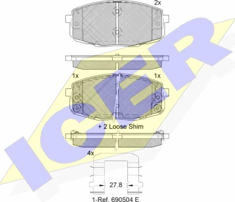 Icer 181540-208 - Тормозные колодки, дисковые, комплект www.autospares.lv