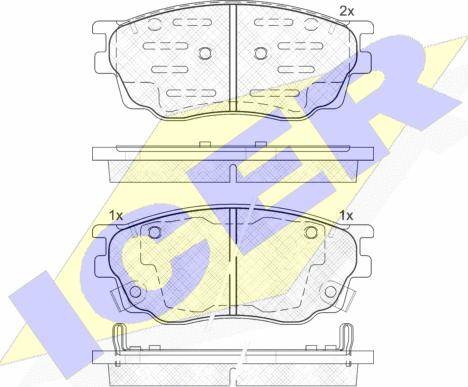 Icer 181542-200 - Bremžu uzliku kompl., Disku bremzes autospares.lv