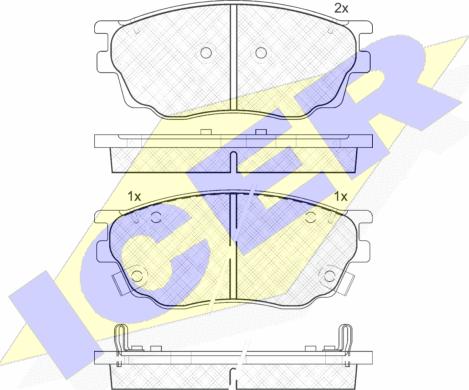 Icer 181542 - Bremžu uzliku kompl., Disku bremzes www.autospares.lv