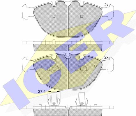 Icer 181547 - Bremžu uzliku kompl., Disku bremzes www.autospares.lv