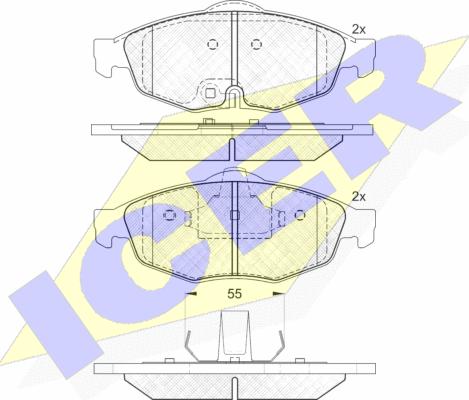 Icer 181559 - Bremžu uzliku kompl., Disku bremzes www.autospares.lv