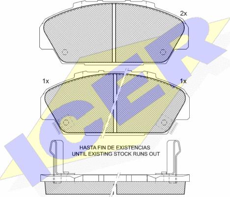 Icer 181554 - Тормозные колодки, дисковые, комплект www.autospares.lv