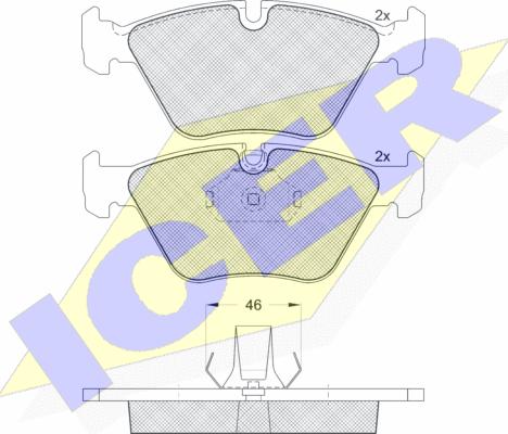 Icer 181550 - Bremžu uzliku kompl., Disku bremzes autospares.lv