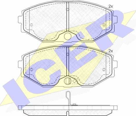 Icer 181568 - Bremžu uzliku kompl., Disku bremzes www.autospares.lv