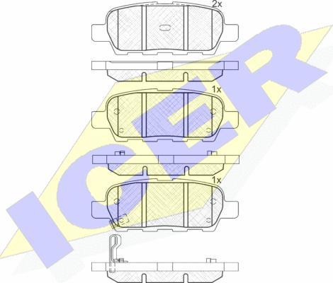 Icer 181509 - Brake Pad Set, disc brake www.autospares.lv