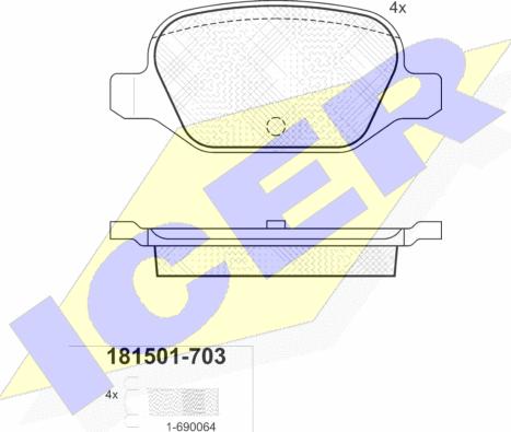 Icer 181501-703 - Bremžu uzliku kompl., Disku bremzes www.autospares.lv