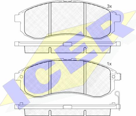 Icer 181507 - Bremžu uzliku kompl., Disku bremzes www.autospares.lv