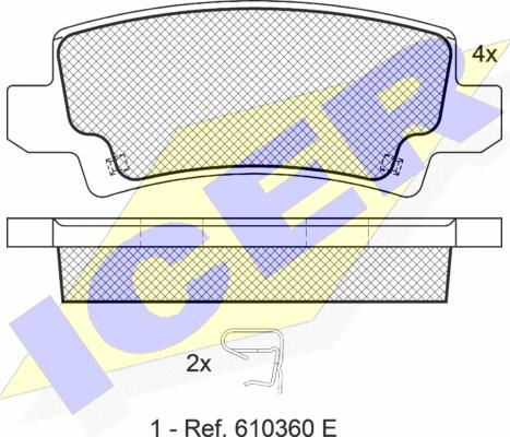 Icer 181514 - Bremžu uzliku kompl., Disku bremzes www.autospares.lv