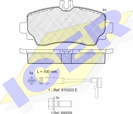 Icer 181516-701 - Тормозные колодки, дисковые, комплект www.autospares.lv