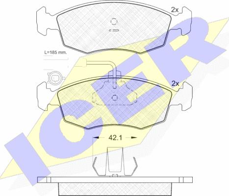 Icer 181518 - Bremžu uzliku kompl., Disku bremzes www.autospares.lv