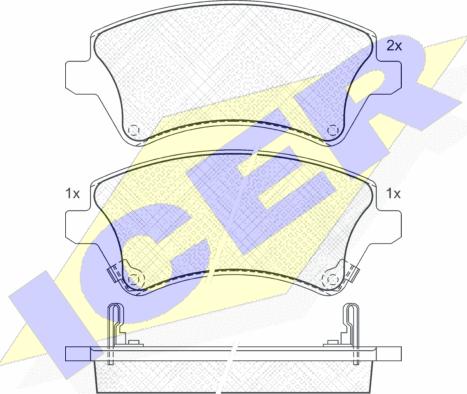 Icer 181513 - Bremžu uzliku kompl., Disku bremzes www.autospares.lv