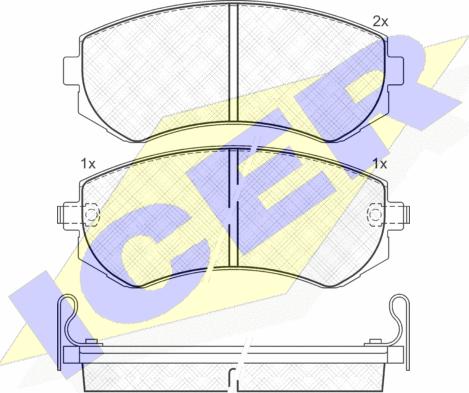 Icer 181517 - Bremžu uzliku kompl., Disku bremzes www.autospares.lv