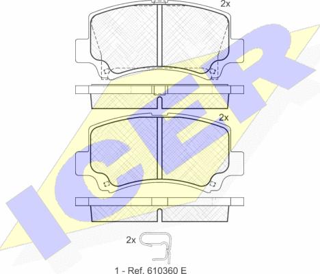 Icer 181589 - Bremžu uzliku kompl., Disku bremzes www.autospares.lv