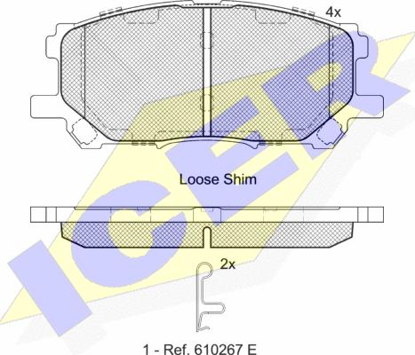 Icer 181584 - Bremžu uzliku kompl., Disku bremzes www.autospares.lv