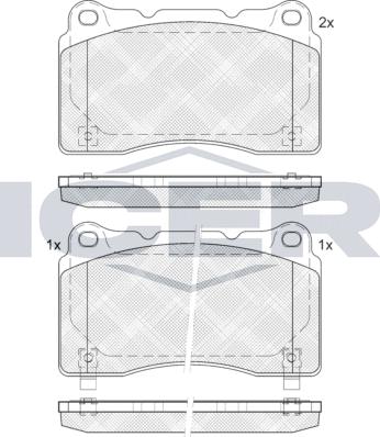 Icer 181585-203 - Bremžu uzliku kompl., Disku bremzes www.autospares.lv