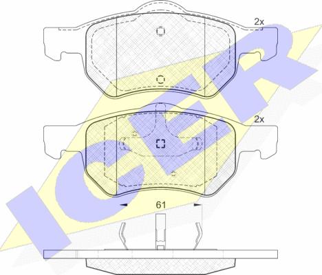 Icer 181586 - Brake Pad Set, disc brake www.autospares.lv