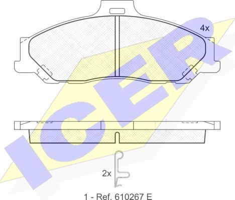 Icer 181580 - Bremžu uzliku kompl., Disku bremzes autospares.lv