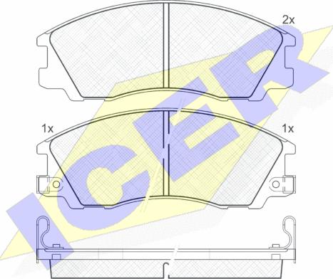 Icer 181539 - Bremžu uzliku kompl., Disku bremzes autospares.lv