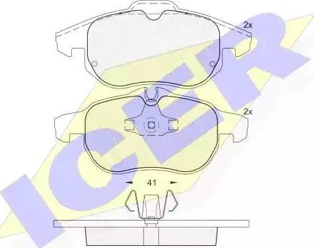 Icer 181536 - Bremžu uzliku kompl., Disku bremzes autospares.lv