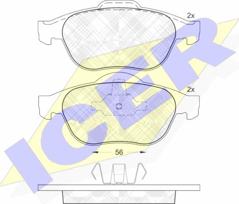 Icer 181533 - Bremžu uzliku kompl., Disku bremzes autospares.lv