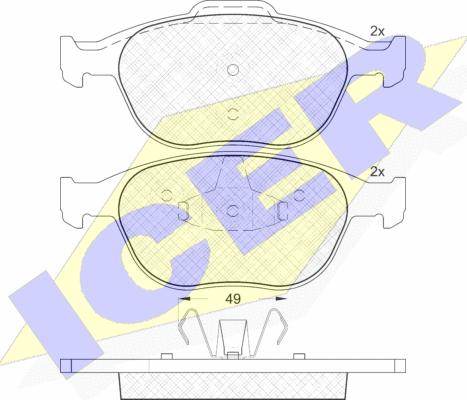 Icer 181537 - Bremžu uzliku kompl., Disku bremzes www.autospares.lv