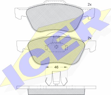 Icer 181528 - Bremžu uzliku kompl., Disku bremzes autospares.lv