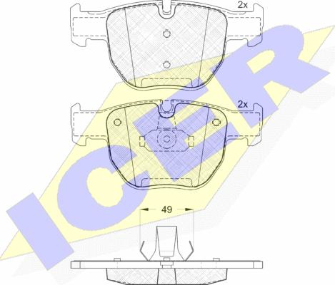 Icer 181574 - Bremžu uzliku kompl., Disku bremzes www.autospares.lv