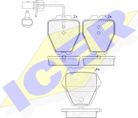 Icer 181571 - Bremžu uzliku kompl., Disku bremzes autospares.lv